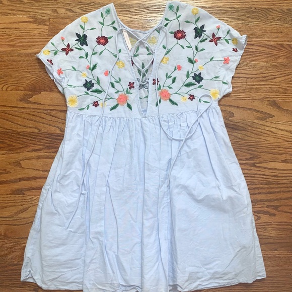 Zara Trafaluc Embroidered Romper Dress - Picture 5 of 5